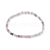 Natural Gemstone Cube Beaded Stretch Bracelet for Women BJEW-JB08976-5
