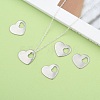 Tarnish Resistant 304 Stainless Steel Stamping Blank Tag Heart Charms Pendants STAS-M004-04-5