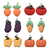 12Pcs 6 Styles Opaque Resin Pendants CRES-YW0001-20-1