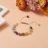 Round Natural & Synthetic Mixed Gemstone Braided Bead Bracelet BJEW-JB09299-2