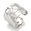 Non-Tarnish 304 Stainless Steel Hammered Open Cuff Ring RJEW-A043-08P-1