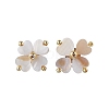 Clover Natural Freshwater Shell Stud Earrings EJEW-JE06387-4