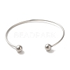 Non-Tarnish 304 Stainless Steel Open Cuff Torque Bangles for Women BJEW-Z071-01P-3