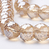 Electroplated Glass Beads Strands EGLA-Q092-8mm-A10-3
