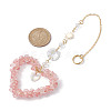 Heart Cherry Quartz Glass Chip Pendant Drcorations HJEW-JM01651-05-2