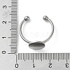 Non-Tarnish Adjustable 304 Stainless Steel Finger Rings Components STAS-K278-04C-P-4