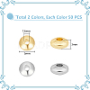 100Pcs 2 Colors 304 Stainless Steel Smooth Rondelle Beads STAS-UN0057-09-3