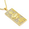 Golden Alloy Rhinestone Pendant Necklaces NJEW-P284-02G-1