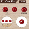 Spray Painted Round Natural Schima Wood Beads WOOD-PA0001-81C-02-2