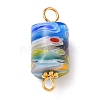 Handmade Millefiori Glass Beads Links X-PALLOY-JF00551-2