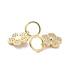 Brass Micro Pave Clear Cubic Zirconia Charms X-ZIRC-L091-075G-3
