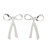 Bowknot Rack Plating Brass Studs Earrings for Women KK-Z038-23P-1