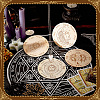 AHADEMAKER 4Pcs 4 Style Sun & Cat Pattern Wooden Pendulum Board DIY-GA0005-04A-4