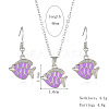 Alloy Enamel Pendant Necklaces & Dangle Earrings Sets FS-WGBC05C-01-1