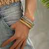 Two Tone Zinc Alloy 3-Strand Cuff Bangles WG02E92-01-1