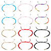  12Pcs 6 Colors Half Finished Braided Nylon Thread Bracelets AJEW-NB0003-62-1