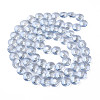 Electroplate Transparent Glass Beads Strands EGLA-N002-38-F04-2