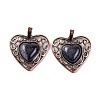 Synthetic Blue Goldstone Peach Love Heart Pendants G-G158-01-19-1