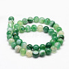 Natural Striped Agate/Banded Agate Bead Strands X-G-K155-B-6mm-08-2