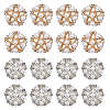 16Pcs 2 Styles 1-Hole Zinc Alloy Rhinestone Shank Buttons BUTT-FH0001-032-6