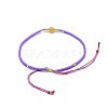 Adjustable Natural Yellow Aventurine Braided Bead Bracelets BJEW-F391-A17-5