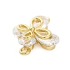 Brass Clear Cubic Zirconia Connector Charms/Links FIND-L019-07G-09-2