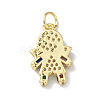 Rack Plating Brass Micro Pave Cubic Zirconia Pendants KK-H443-07G-01-2