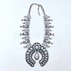 Alloy & Synthetic Turquoise Boho Flower Squash Bib Necklaces for Women FS-WGADD2A-02-2