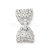 Brass Micro Pave Clear Cubic Zirconia Fold Over Clasps KK-Z083-04P-1