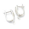 U Shape Brass Hoop Earring Findings with Latch Back Closure KK-J278-39P-1