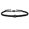Adjustable Handmade Woven Waxed Polyester Cord Braided Bracelets with Acrylic Letter Beads OI4298-26-1