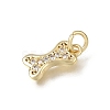 Brass Pave Clear Cubic Zirconia Charms LS-CU-L001-07G-2