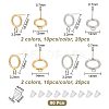 40Pcs 4 Style 304 Stainless Steel Circle Ring Stud Earring Findings STAS-UN0047-07-3