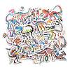 50Pcs Cartoon Dinosaur Paper Self-Adhesive Picture Stickers AJEW-S086-06-2