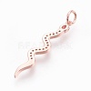 Brass Micro Pave Cubic Zirconia Pendants ZIRC-O026-22RG-NR-2
