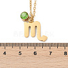 304 Stainless Steel Glass Drill Birth Stone Constellation Pendant Necklaces STAS-D305-08G-H-2
