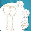 2Pcs Brass Clear Cubic Zirconia Box Chain Bracelets for Women BJEW-BBC0001-09G-6