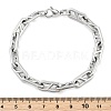 304 Stainless Steel Oval Link  Chain Bracelets for Women Men BJEW-F488-49B-P-5
