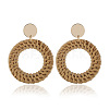 Alloy Rattan Woven Dangle Stud Earrings FS-WGA068A-02-2