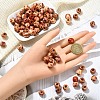 100Pcs Printed Wooden Dyed Beads WOOD-YW0001-56-3