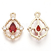 Golden Tone Brass Pendants X-GLAA-R212-10B-2