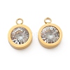 304 Stainless Steel Rhinestone Charms STAS-Z009-16G-1