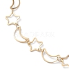 Ion Plating(IP) 304 Stainless Steel Star & Moon Link Chain Anklets for Men Women LS-STAS-B039-15G-2