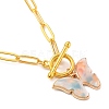Butterfly Alloy Cellulose Acetate (Resin) Pendant Necklaces NJEW-JN02950-02-3