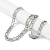 201 Stainless Steel Figaro Chain Necklaces NJEW-I127-02P-2