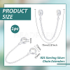 1Pc 925 Sterling Silver Chain Extenders STER-BC0003-04S-2