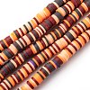 Handmade Polymer Clay Beads Strands CLAY-R089-6mm-T02B-21-1