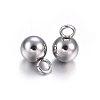 Tarnish Resistant 304 Stainless Steel Sphere Charms X-STAS-O107-04P-A-2