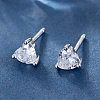 Rhodium Plated 925 Sterling Silver Stud Earrings for Women PA6012-1-2