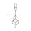 Star 304 Stainless Steel Macrame Chain Pouch Empty Stone Holder Pendant Decoration HJEW-JM02087-1